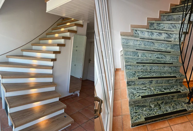 Referenz Treppe vorher und nachher