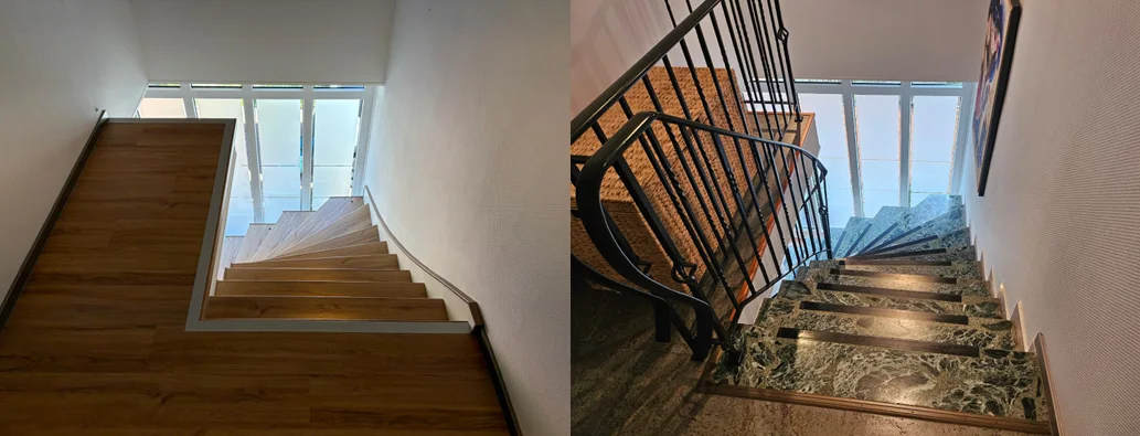 Referenz Treppe vorher und nachher 2